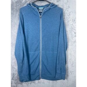 Coolibar LumaLeo Full Zip Hoodie Mens Large Blue UPF 50+ Sun Protection